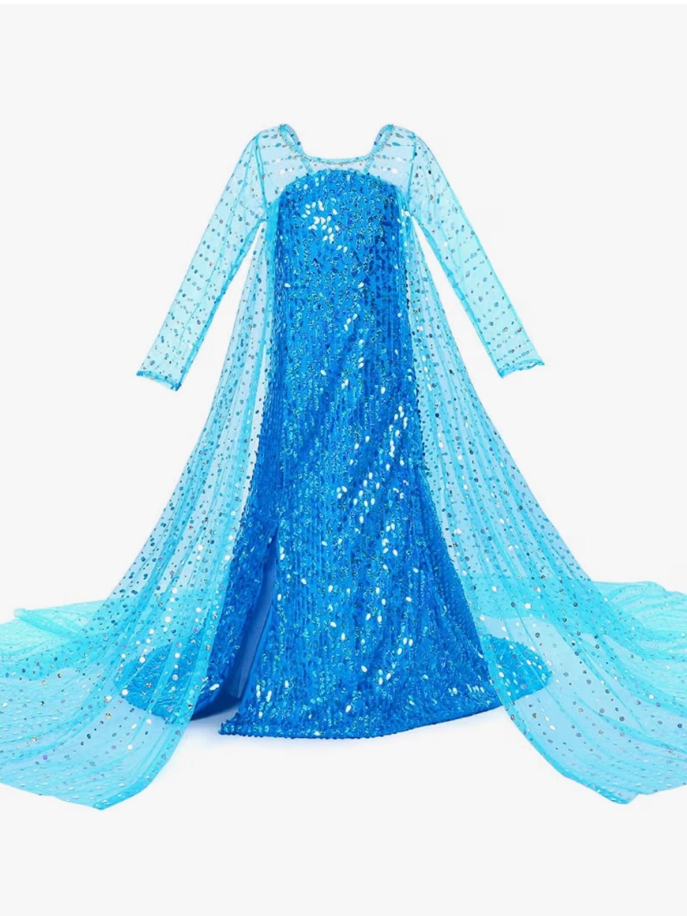 Bi Brunei Niu Frozen Princess Elsa Sequin Cape Crossplay/ Halloween Dress /Costu